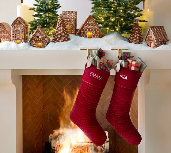 Red Channel Quilted Velvet Stocking