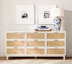 Westly 9-Drawer Cane Dresser (71")