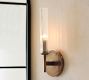 Cooper Ribbed Glass Tube Sconce (13")