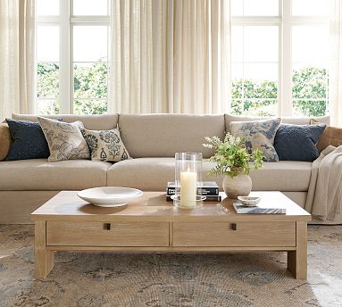 Modern Farmhouse Rectangular Coffee Table (64