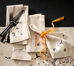 Scary Squad Organic Cotton Napkins - Mixed Set of 4