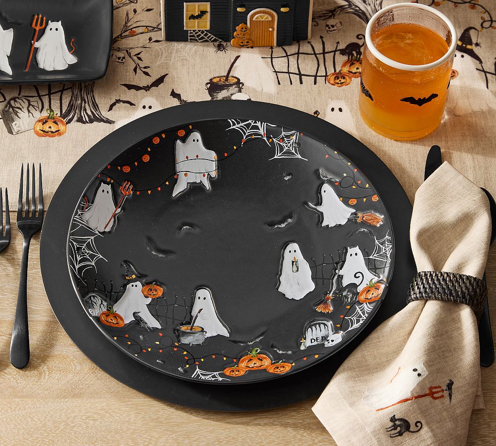 Scary Squad Stoneware Dinner Plates - Set of 4 by Pottery Barn