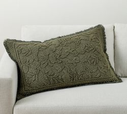 Marigold Fringe Lumbar Pillow Cover