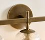 Cooper Ribbed Glass Triple Sconce (17")