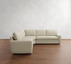 Pearce Square Arm 3-Piece L-Shaped Wedge Sectional (118"&ndash;126.5")