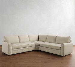 Pearce Square Arm 3-Piece L-Shaped Wedge Sectional (118"&ndash;126.5")