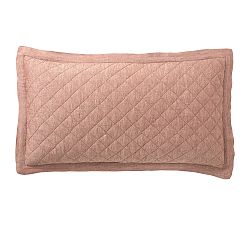 Open Box: Belgian Flax Linen Diamond Quilted Sham, King, Set of 3 - Brick