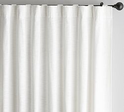 Open Box: Custom Seaton Textured Cotton Light Filtering Curtain, 54"W x 114"L - White