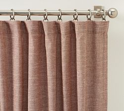 Open Box: Emery Linen Blackout Curtain, 50"W x 120"L - Brick