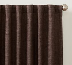 Open Box: Emery Linen Blackout Curtain, 100"W x 96"L - Espresso