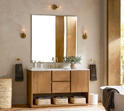 Cooper Ribbed Glass Double Tube Sconce (20")