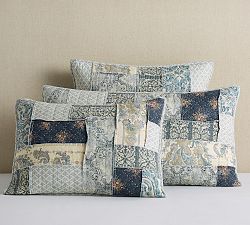 Open Box: Delaney Handcrafted Patchwork Cotton Quilted Sham, Euro, Set of 2 - Multi