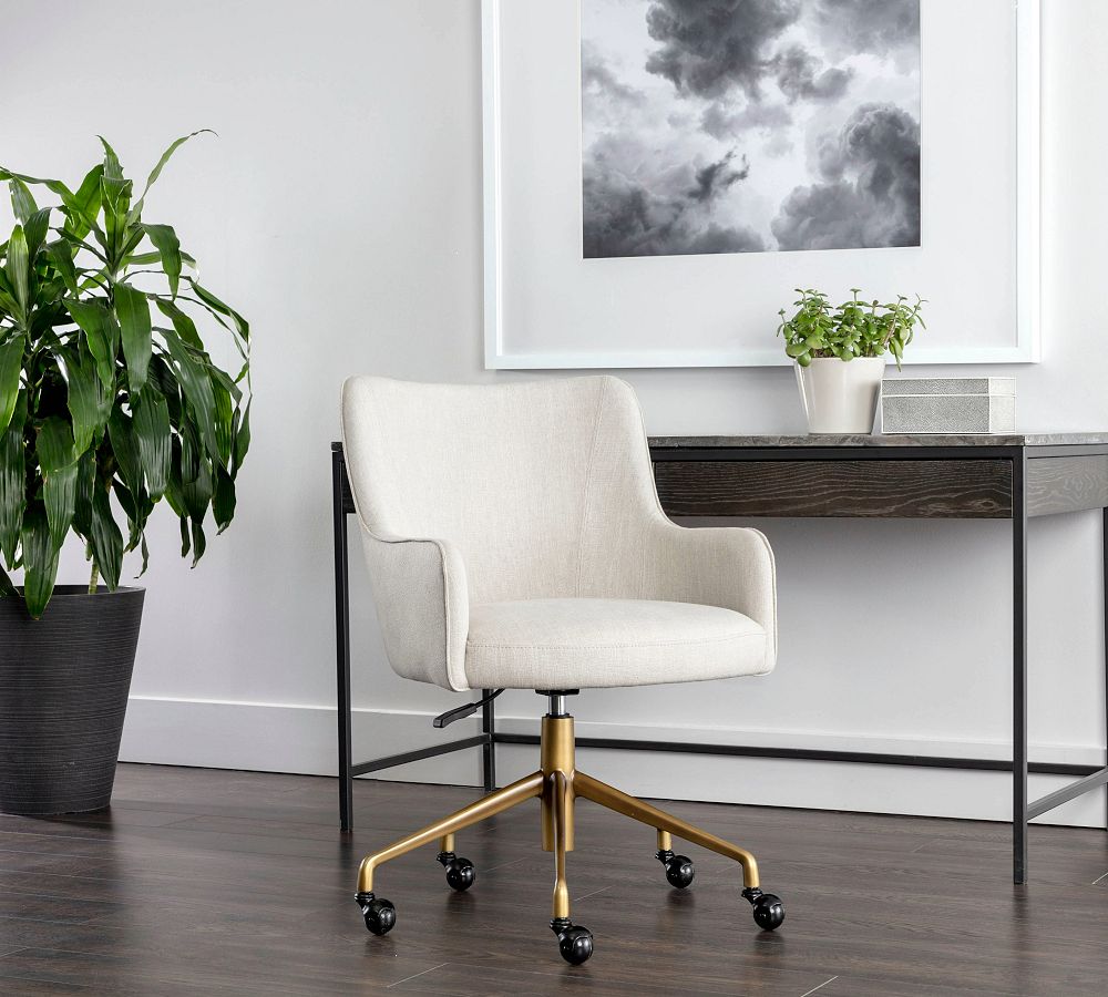 Iggy Upholstered Swivel Desk Chair by Pottery Barn