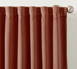 Open Box: Rustic Chenille Light Filtering Curtain, 50"W x 84"L, Individual - Adobe