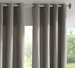 Open Box: Sunbrella® Solid Outdoor Grommet Curtain, 50"W x 84"L - Cadet Gray