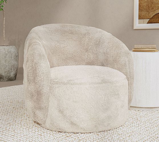 Lyra Upholstered Swivel Armchair by Pottery Barn