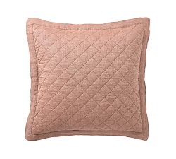 Open Box: Belgian Flax Linen Diamond Quilted Sham, Euro, Set of 2 - Brick