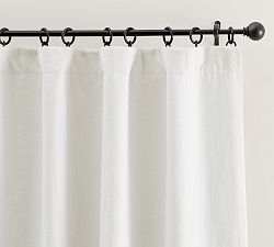 Open Box: Belgian Linen Unlined Curtain Made with Libeco™, 50"W x 96"L - White