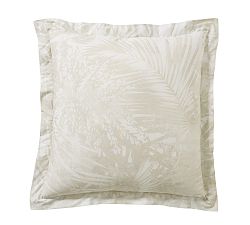 Open Box: Layla Palm Percale Shams, Euro, Set of 3 - Neutral