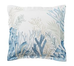 Open Box: Under The Sea Percale Sham, Euro, Set of 2 - Blue