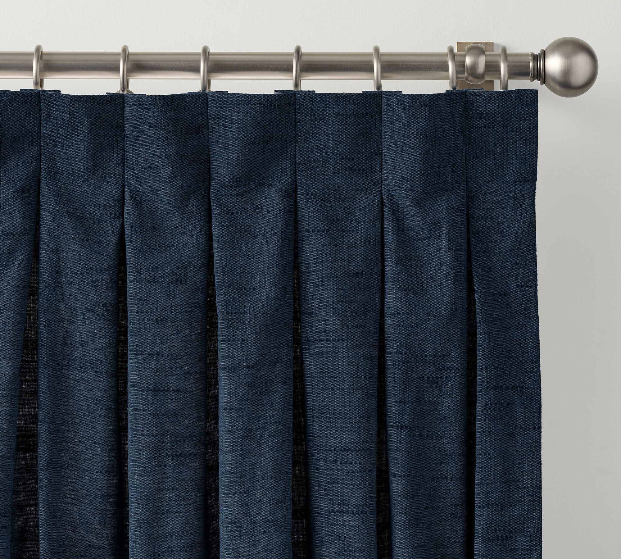 Emery Linen Inverted Box Pleat Blackout Curtain