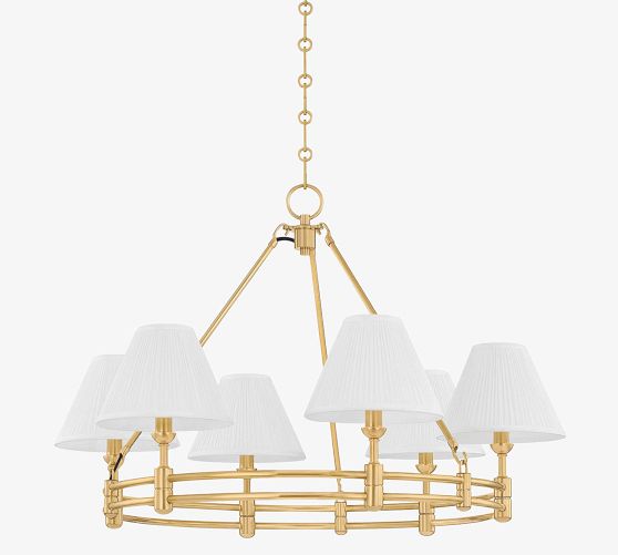 Jamey Shaded Round Chandelier (33") by Pottery Barn