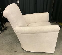 Open Box: Irving Roll Arm Swivel Chair without Nailheads (33") - Performance Midland Tweed Oatmeal