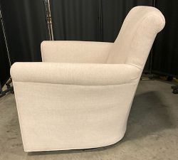 Open Box: Irving Roll Arm Swivel Chair without Nailheads (33") - Performance Midland Tweed Oatmeal