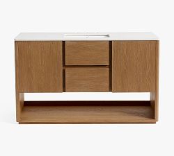 Open Box: Kona Single Wide Sink Vanity (55") - Woodland Brown, Quartz top