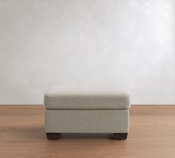 Open Box: York Upholstered Ottoman - Performance Boucle Pebble, Espresso