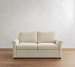 Open Box: Cameron Modern Roll Arm Sleeper Sofa, Full (74"), 2 Cushions - Basketweave Slub Oatmeal