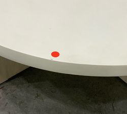 Open Box: Cayman Concrete &amp; Eucalyptus Round Outdoor Nesting Coffee Table (40") - Biscotti/White Concrete Top