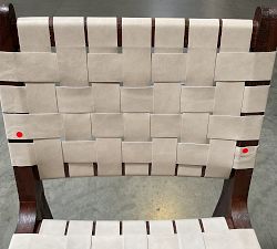 Open Box: Fenton Woven Leather Counter Stool (24") - Statesville Pebble, Coffee Bean