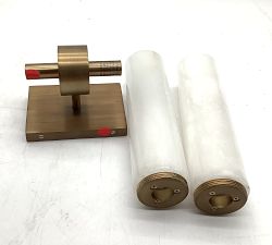 Open Box: Frances Alabaster Double Tube Sconce (22") - Tumbled Brass