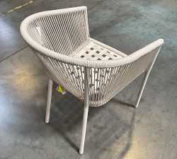 Open Box: Lakewood Rope Stackable Outdoor Dining Armchair with High Performance Cushion Cover - Ivory