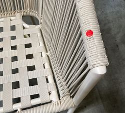 Open Box: Lakewood Rope Stackable Outdoor Dining Armchair with High Performance Cushion Cover - Ivory