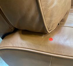 Open Box: PB Comfort Square Arm Leather Power Swivel Glider Recliner - Vintage Caramel