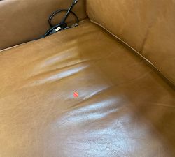 Open Box: PB Comfort Square Arm Leather Power Swivel Glider Recliner - Vintage Caramel