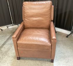 Open Box: Tyler Square Arm Leather Manual Tall Recliner without Nailheads (41") - Churchfield Chocolate, Espresso