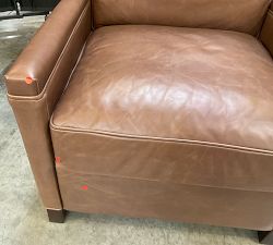 Open Box: Tyler Square Arm Leather Manual Tall Recliner without Nailheads (41") - Churchfield Chocolate, Espresso