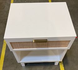 Open Box: Westly Cane Mini Nightstand (20") - Chalk White