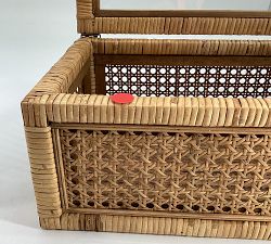 Open Box: Woven Rattan And Wood Boxes, Rectangle, Set of 2