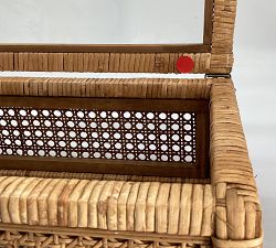Open Box: Woven Rattan And Wood Boxes, Rectangle, Set of 2