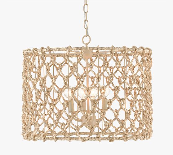 Cason Woven Drum Chandelier (21") by Pottery Barn