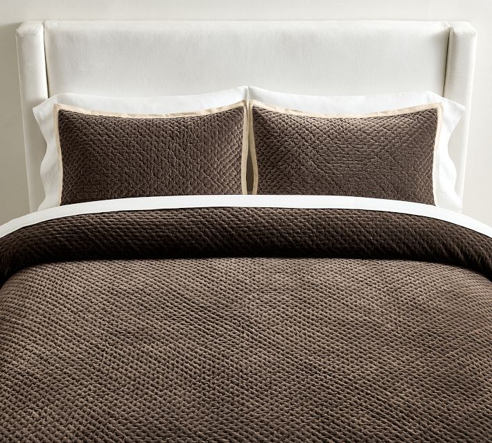 Cross Stitch Velvet Quilt | Pottery Barn