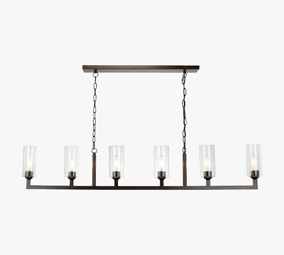 Kasson 6-Light Glass Linear Chandelier (62") by Pottery Barn