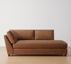 Open Box: Turner Petite Leather Right Return Bumper without Nailheads - Mason Pebble Caramel, Dark Walnut