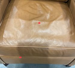 Open Box: Tyler Square Arm Leather Manual Tall Recliner with Nailheads (41") - Vintage Caramel, Espresso