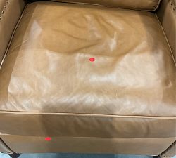 Open Box: Tyler Square Arm Leather Manual Tall Recliner with Nailheads (41") - Vintage Caramel, Espresso