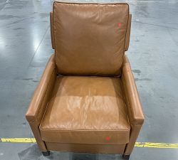 Open Box: Tyler Square Arm Leather Manual Tall Recliner with Nailheads (41") - Vintage Caramel, Espresso
